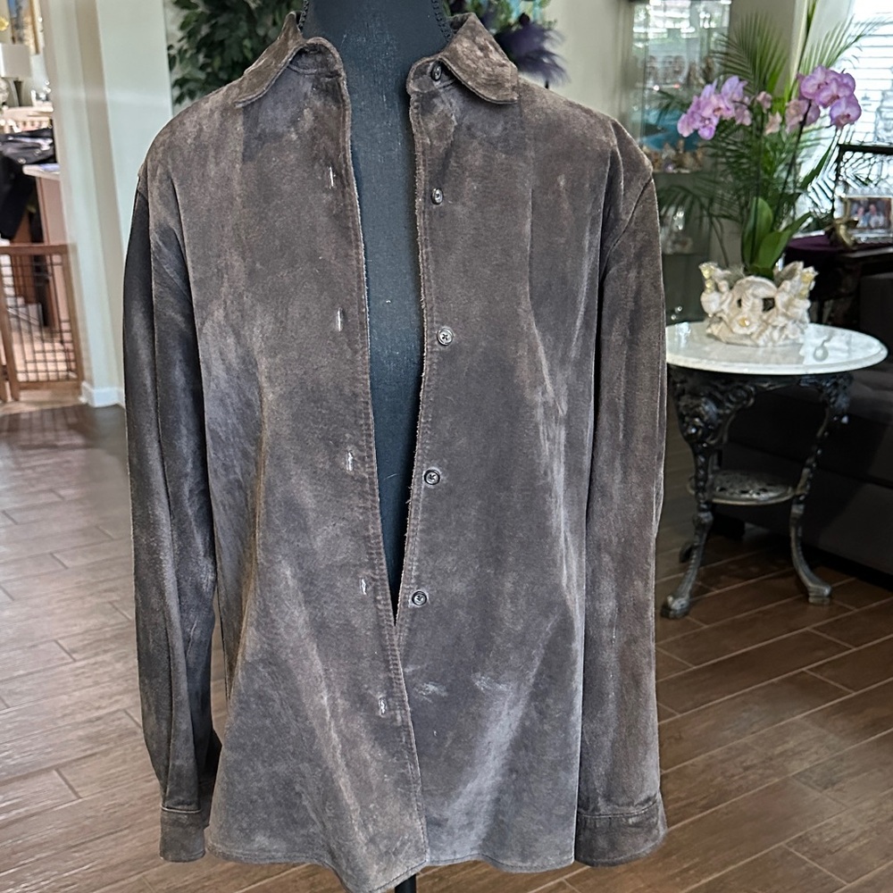 Charter Club Women’s Brown Suede Shirt Jacket